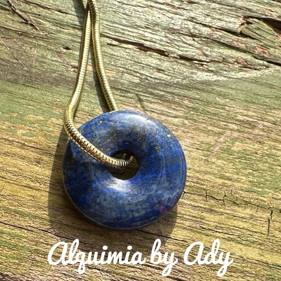 Alquimia Gold and Blue Necklace with Lapis Lazuli Pendant - Picture 1 of 4
